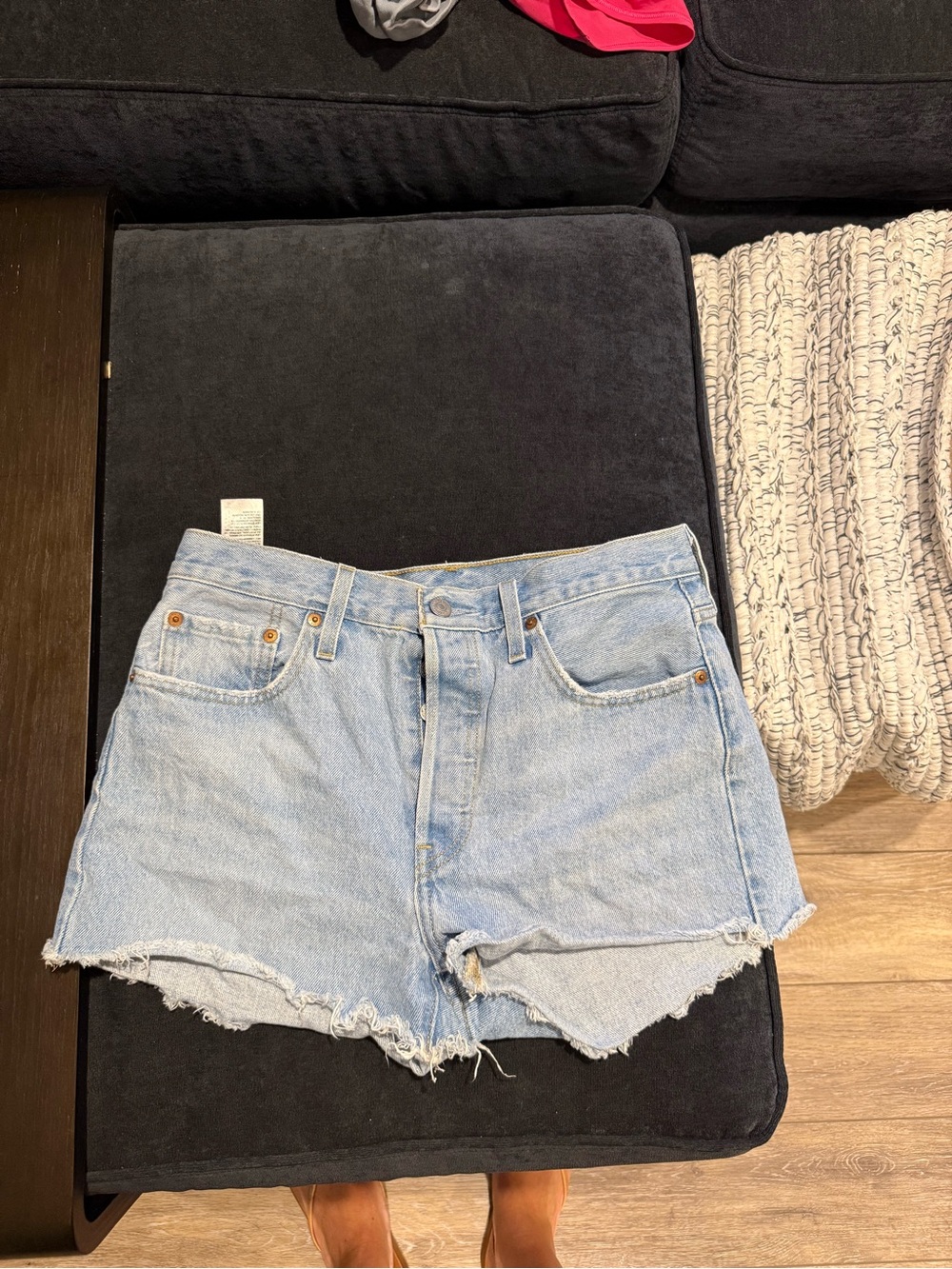 Levi 501 Light Blue Denim Cutoff Shorts - Women